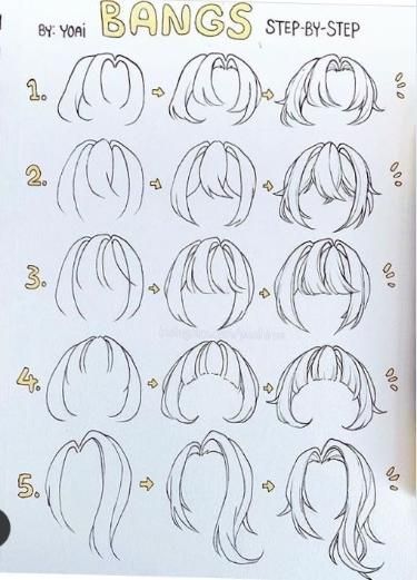 the step - by - step instructions for how to draw anime hair