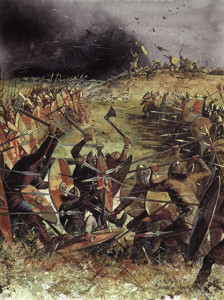 a painting of the battle between two men