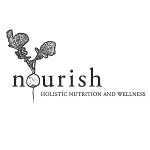 the logo for nourish holistic nutrition and well - known health product