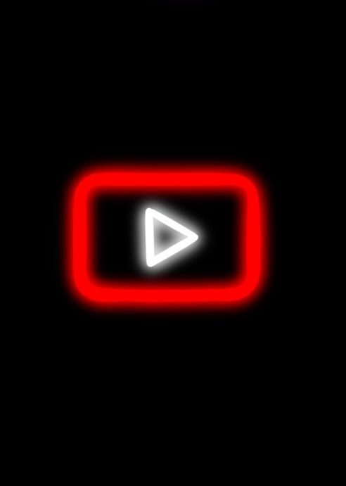 a red and white play button on a black background with the word youtube below it