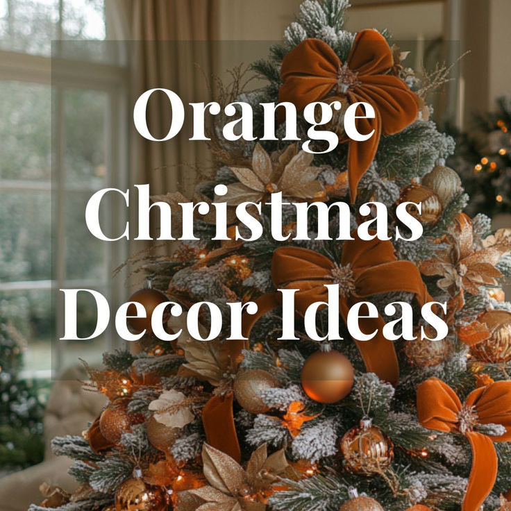 Orange Christmas Decor Ideas Orange Xmas Tree Decorations, Oranges At Christmas, Orange Tree Decorations, Orange Xmas Decorations, Cranberry Orange Christmas Tree, Orange And Brown Christmas Decor, Orange And Gold Christmas Decor, Orange Themed Christmas Tree, Christmas Tree With Orange Decorations