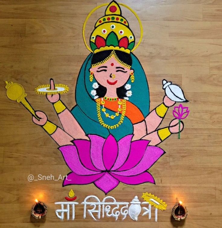 an image of a woman sitting on top of a flower with candles in front of her