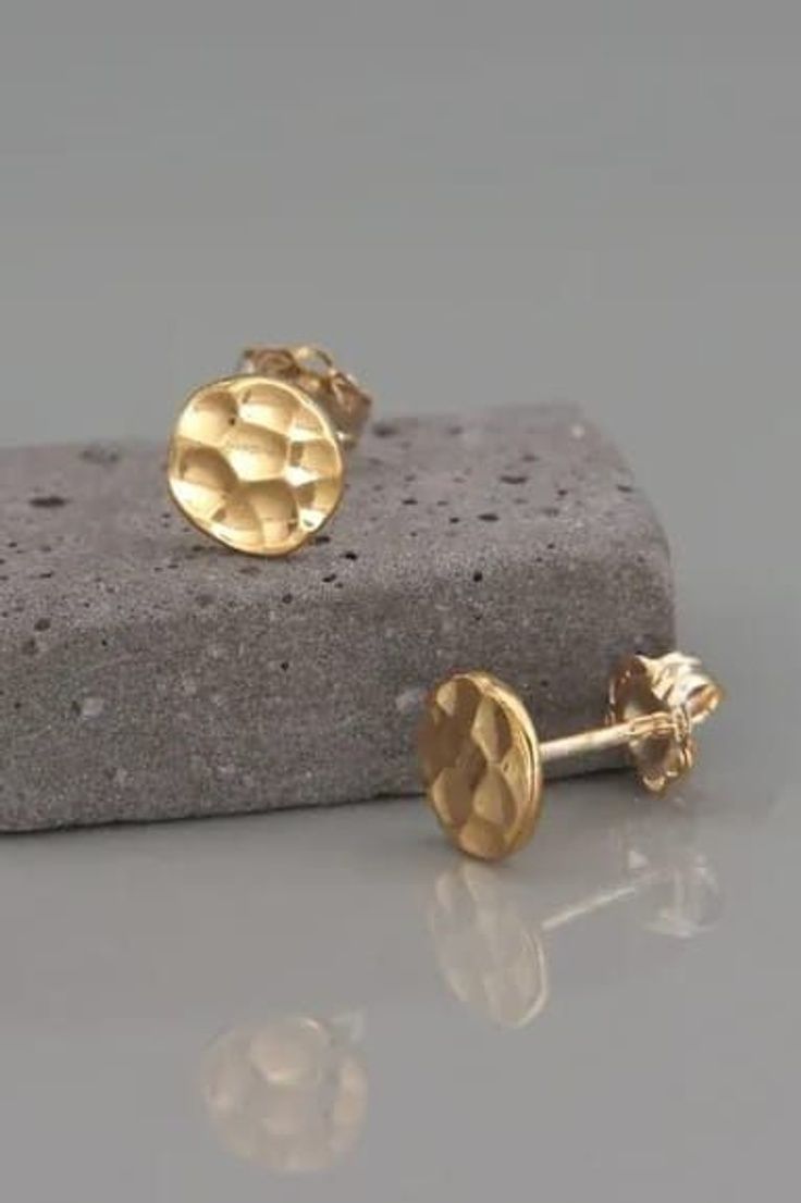 Classic earrings, Solid 24K Gold Hammered Earrings for Women, Nugget Earrings, Dainty Gold Stud Earrings. Handmade solid 24k gold, pair of stud earrings.24 Karat Gold, so pure, so fine. Just the way you imagine it.These earrings represents luxury in the form of the purest type of gold, adding uniqueness and style to your look. a tiny must-have to your jewelry drawer. Each earring has it's own unique shape and color. Truly One-of-a Kind! Gold Nugget Earrings As Gift, Hammered 22k Gold Earrings As Gift, Gift Hammered Earrings In 22k Gold, 22k Gold Hammered Earrings As Gift, 22k Yellow Gold Hammered Earrings, Hammered Yellow Gold Earrings Gift, Gift Yellow Gold Hammered Earrings, Delicate Bridal Earrings, Nugget Earrings