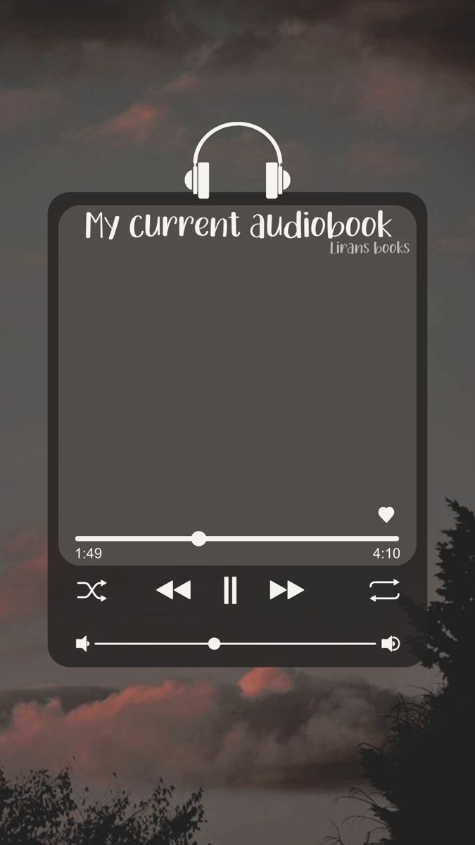 an audio player with headphones on and the words my current audiobook above it