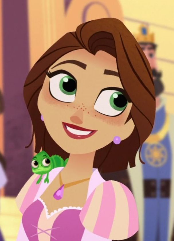 a cartoon character holding a frog in her hand