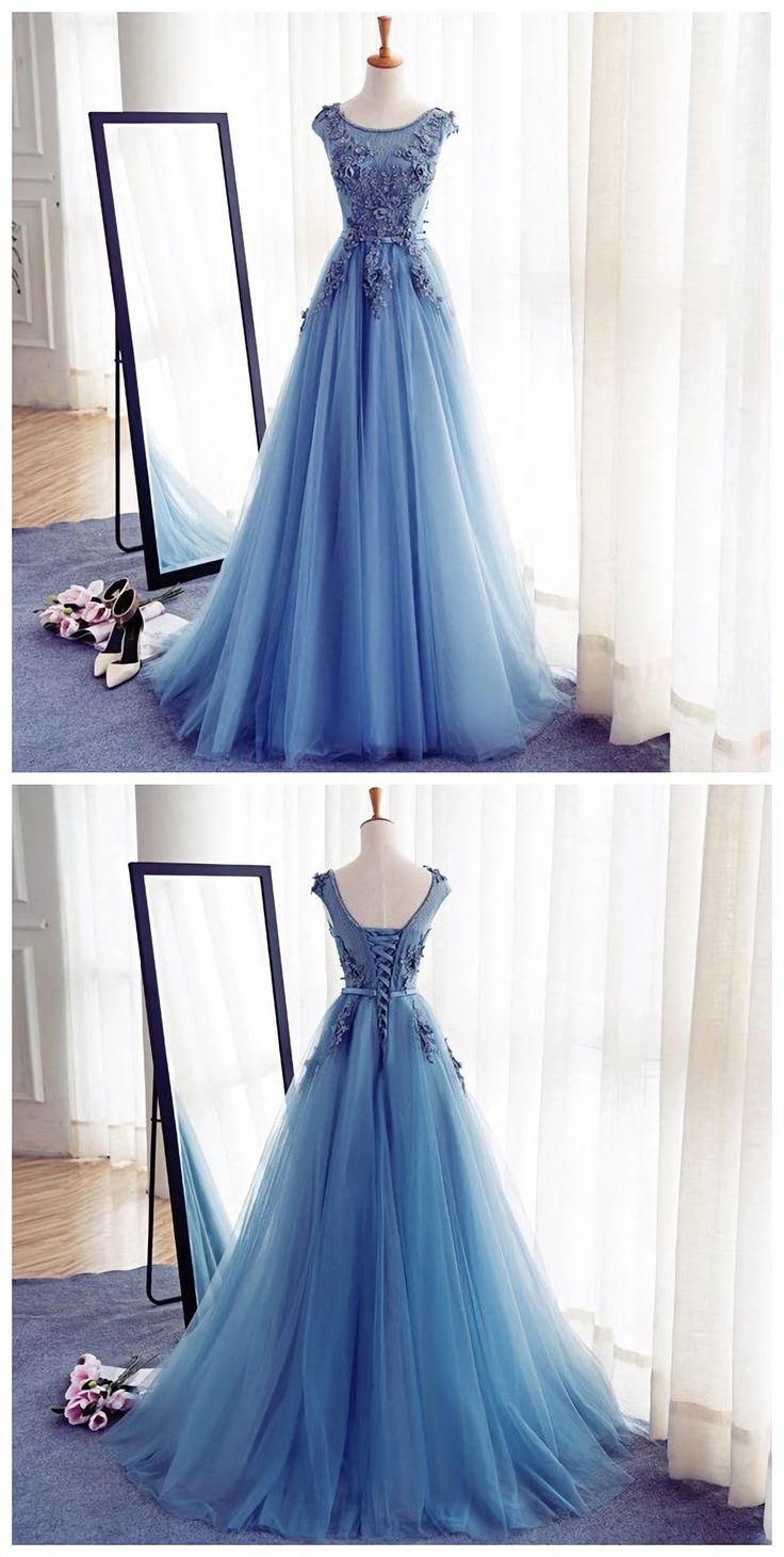 Appliques A Line Prom Dresses Kain Tile, Sukienki Maksi, Gaun Koktail, Modest Prom Dresses, Jaket Denim, Cheap Prom Dresses Long, Modest Prom, Prom Dresses 2018, Prom Dresses 2017