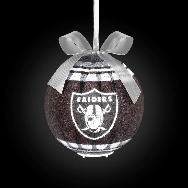 Las Vegas Raiders LED Shatterproof Ball Ornament FOCO - FOCO.com Ribbon Tree, Woven Ribbon, Las Vegas Raiders, Cards Sign, Ball Ornaments, Last Minute Gifts, To Shine, Shine Bright, Team Spirit