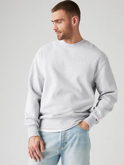 We love our Authentic Crewneck Sweatshirt for many reasons: its classic crew neckline, casually cool, relaxed fit and soft, brushed fabric. Chief among them: its endless versatility. An endlessly versatile sweatshirt Cut with a relaxed fit Crafted with soft, brushed fleece Basic Relaxed Fit Top With Ribbed Waistband, Crew Neck Sweater With Ribbed Waistband And Relaxed Fit, Casual Crew Sweatshirt With Ribbed Neckline, Crew Neck Sweatshirt With Ribbed Waistband, Relaxed Fit Crew Neck Sweats With Ribbed Neckline, Heather Grey Relaxed Fit Sweats With Ribbed Cuffs, Heather Grey Sweats With Ribbed Cuffs, Relaxed Fit, Heather Grey Crew Neck Sweats For Loungewear, Casual Crew Sweater With Ribbed Waistband