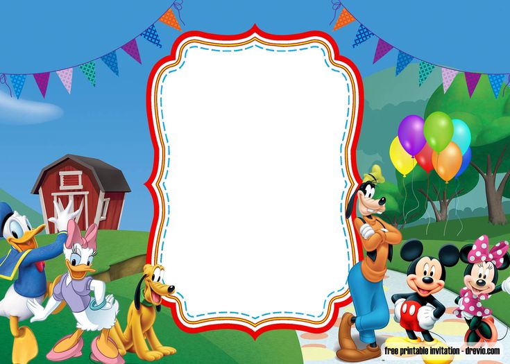 an image of mickey mouse and friends birthday card