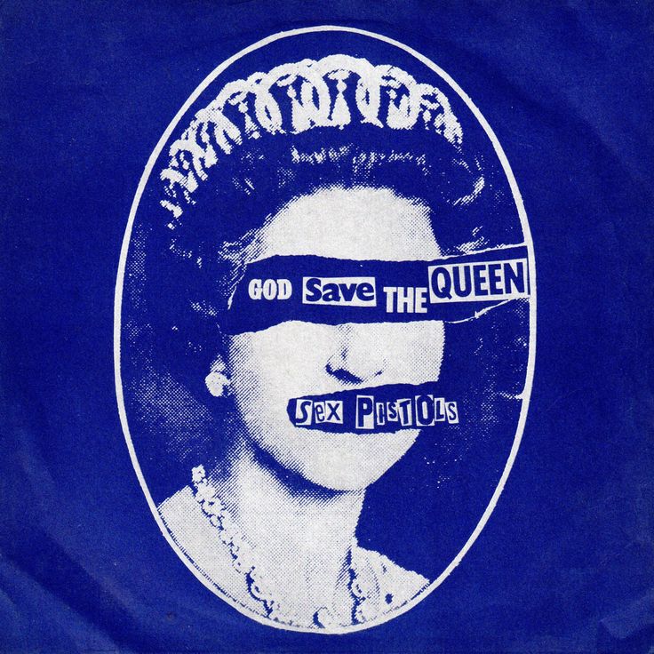 a blue and white sticker with an image of a woman wearing blindfolds