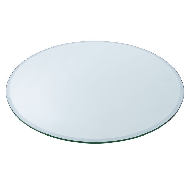 a round glass table top on a white background