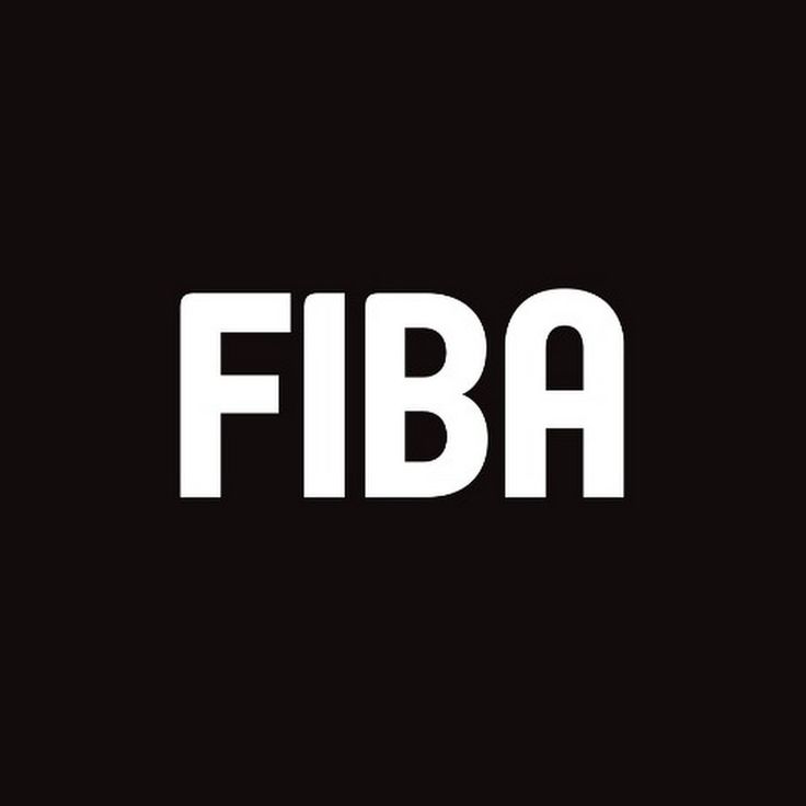 the word fiba written in white on a black background