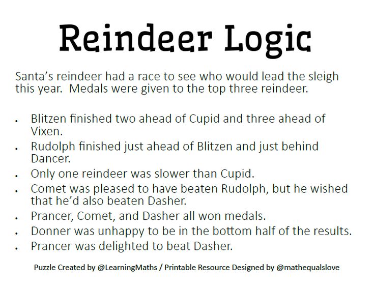 a poem written in black and white with the words, reindeer logic on it