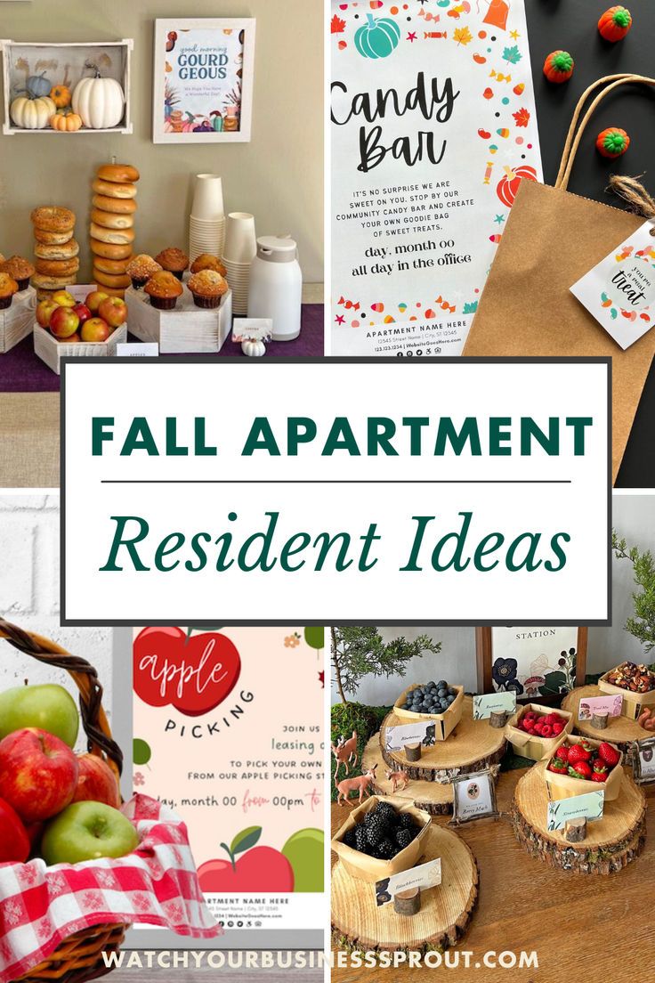 several pictures with the words fall apartment resident ideas