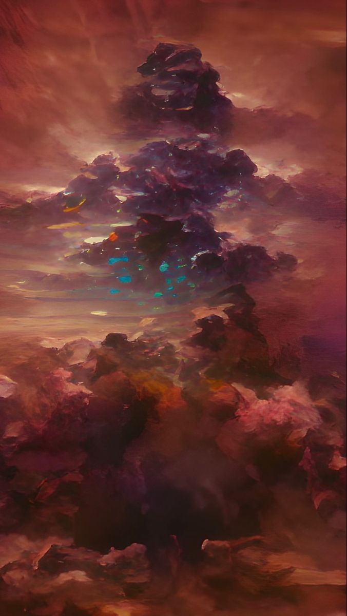 an abstract painting of clouds in the sky