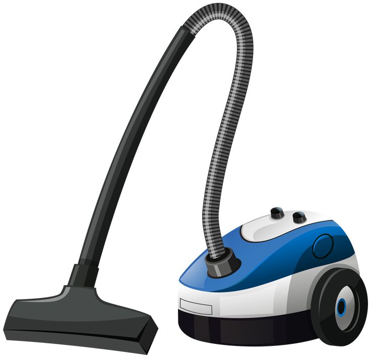 a blue and white vacuum is next to a black and white machine with a hose