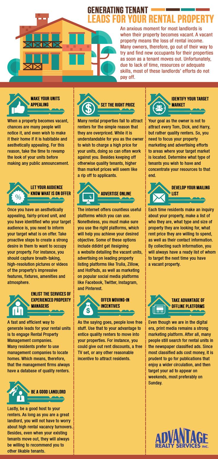 an info sheet describing the benefits of rental property