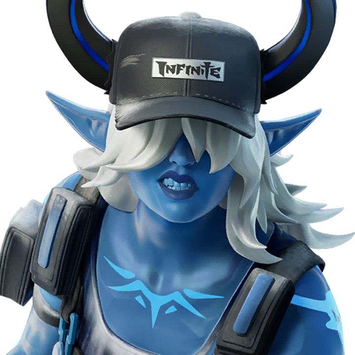 a close up of a person wearing a hat with horns and horns on their head