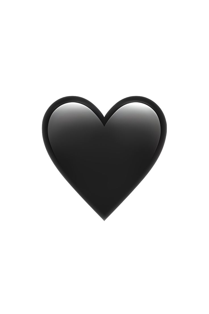 a black heart shaped object on a white background