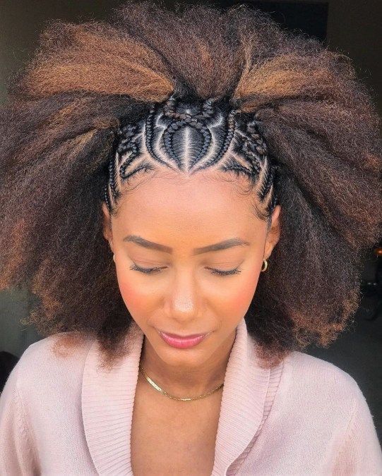 Half Braided Hairstyles Natural Hair, Braids Half Up Half Down, Twist Cornrows, African Hair Braiding Styles, Afro Style, Braids Hairstyles Pictures, Braided Cornrow Hairstyles, Fashion Skirts, Cool Braid Hairstyles