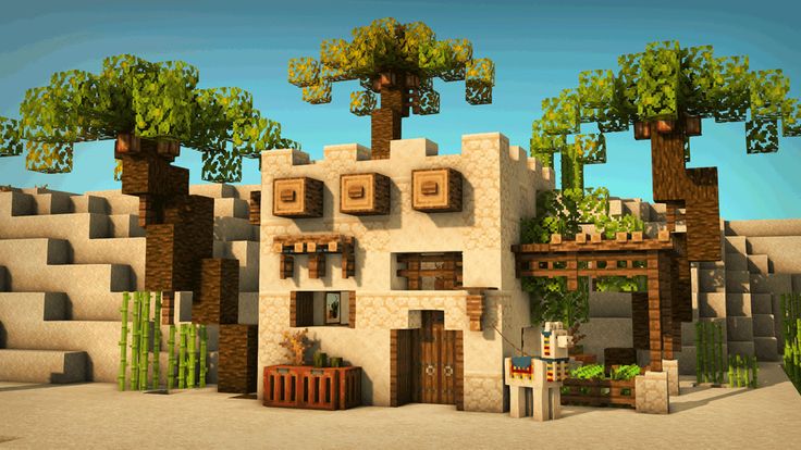 Minecraft Desert House, Minecraft Desert, Minecraft Starter House, Minecraft Structures, Desert House, Minecraft Cottage, Minecraft House Tutorials, Minecraft Medieval, Cute Minecraft Houses