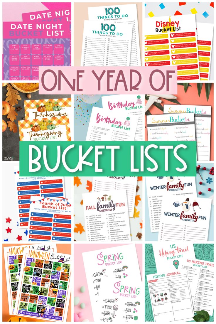 the one year bucket list is filled with lots of fun and free printables