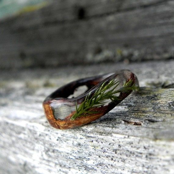 Forest Ring, Heather Flower, Bark Ring, Wedding Ring Tattoo, Ring Resin, Bentwood Rings, Terrarium Jewelry, Ring Man, Ring Tattoos