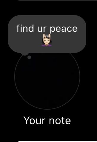 the text message is written in two languages, and it says find up peace your note