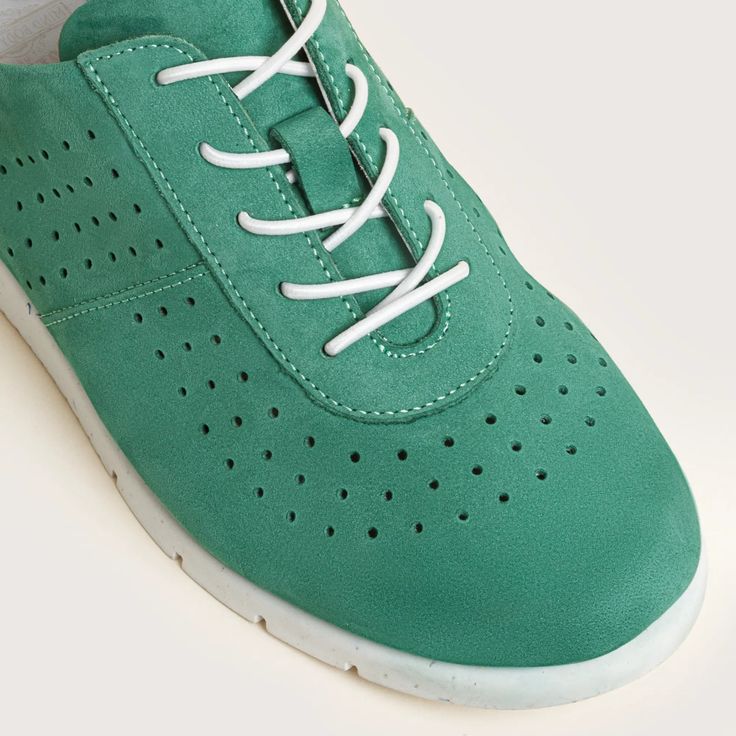 Dewitt was developed with ultimate comfort in mind. The soft flexible sole is paired with soft nubuck leather for a uber-comfortable sneaker. Perforations in the nubuck add to the details of the sneaker. Soft Nubuck leather uppers Flexible rubber soles Perforated uppers for breathability STYLENAME: DEWITT-GRN Green Leather Low-top Walking Shoes, Suede Walking Shoes With Ortholite Insole, Sporty Green Leather Walking Shoes, Leather Walking Shoes For Sports, Comfortable Leather Walking Shoes For Sports, Suede Lace-up Walking Shoes With Removable Insole, Comfortable Leather Sneakers With Cushioned Footbed, Comfortable Cushioned Leather Sneakers, White Sole Suede Lace-up Walking Shoes