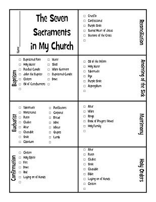 the seven scraams in my church worksheet for kids and adults to practice