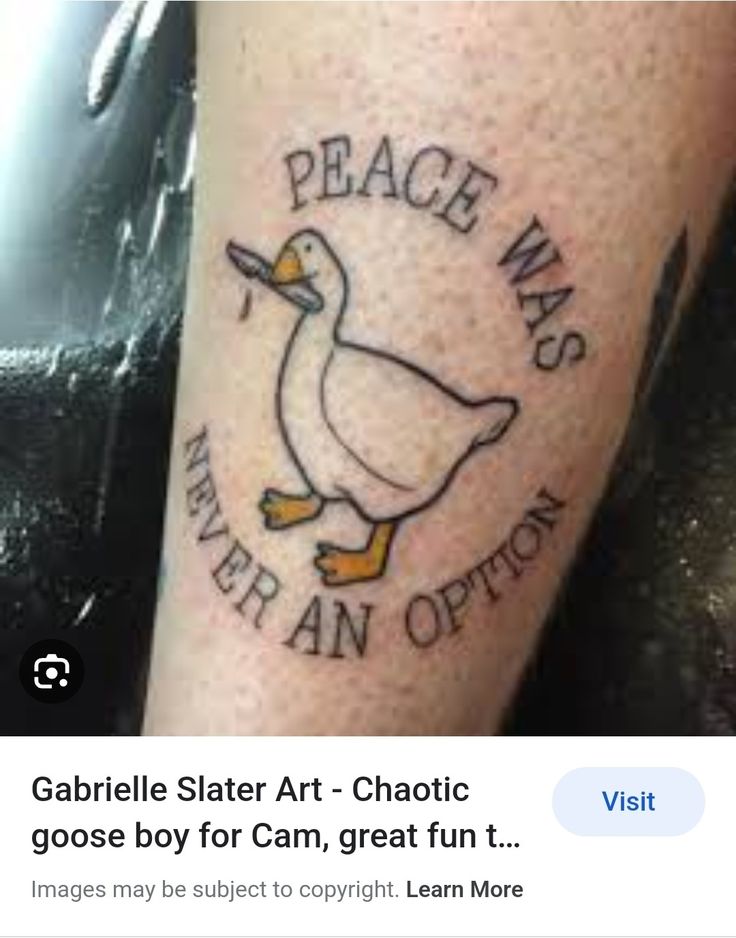 an image of a tattoo with a duck on it