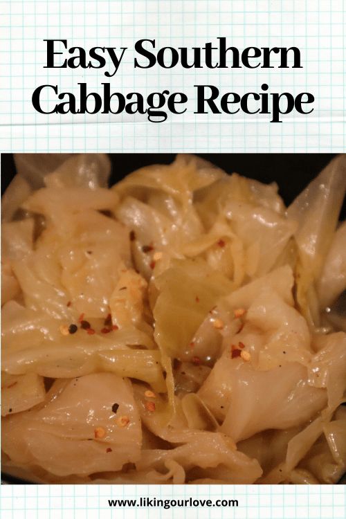 the cover of an easy southern cabbage recipe