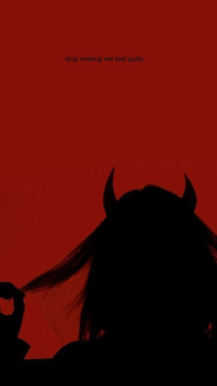 the silhouette of a woman with long hair in front of a red background and text that reads, stop making me feel guilty