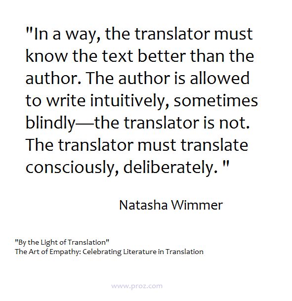 a quote that reads, in a way the translation must know how to read it