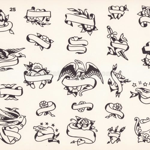 an old school tattoo design with various designs