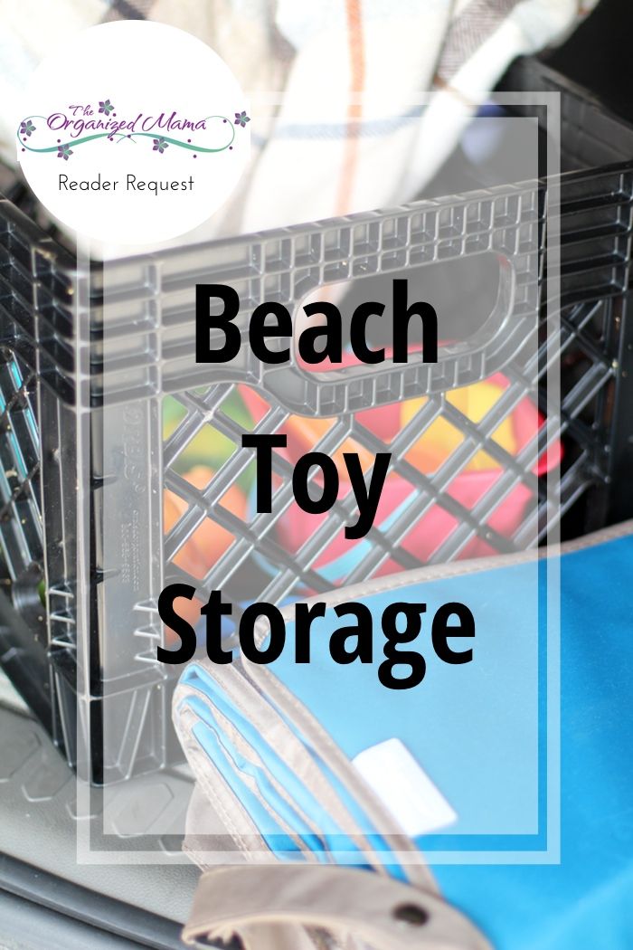 the beach toy storage bin is filled with toys and other items to keep them organized