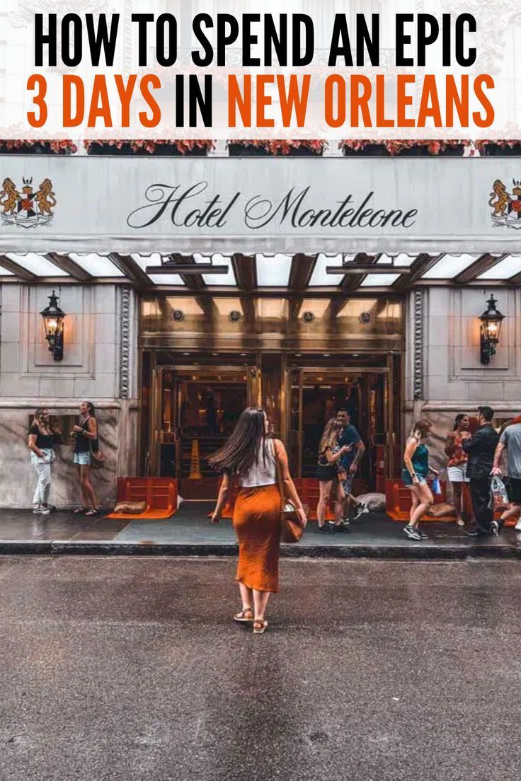 people walking in front of a building with the words how to spend an epic 3 days in new orleans