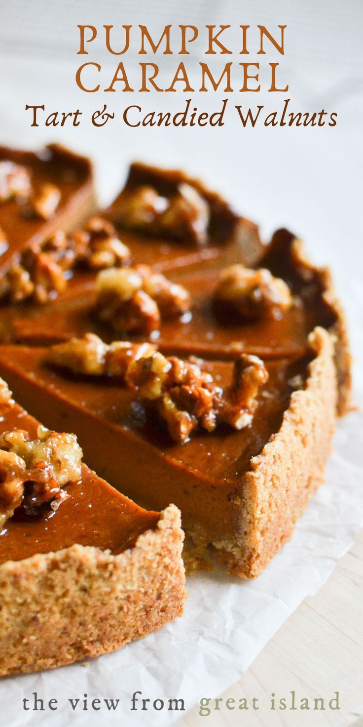 slicing a pumpkin caramel tart Candied Walnut Recipe, Pumpkin Tart, Chocolate Caramel Tart, Thanksgiving Tradition, Cinnamon Baking, Bakery Aesthetic, Pumpkin Tarts, Apple Festival, Easy Holiday Desserts