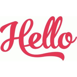 the word hello written in red on a white background