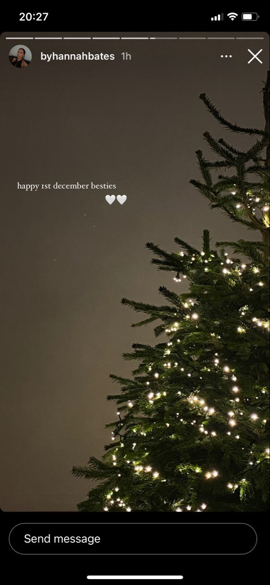 a christmas tree is lit up with lights and the caption says, happy new year