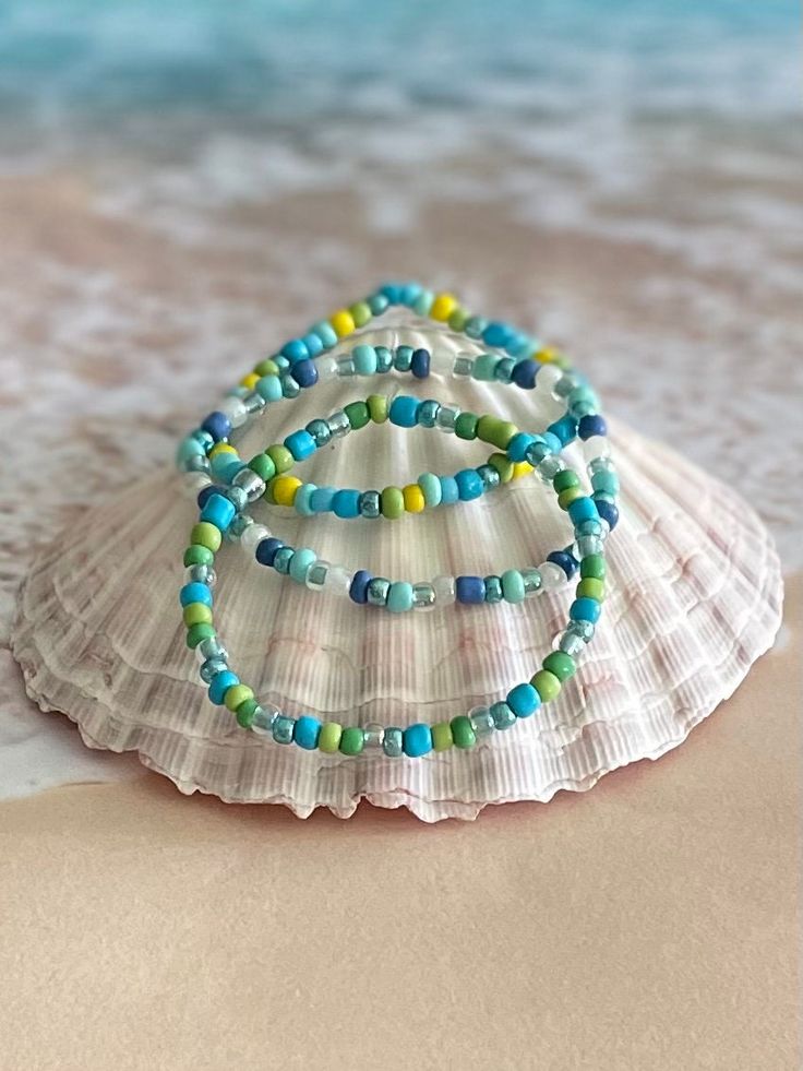 Set of 3 stretchy bracelets in beachy colors They are ready to ship! Beachy Colors, Bracelet Inspo, Stretchy Bracelets, Orlando Fl, Stretch Bracelets, Orlando, Jewelry Bracelets, Beaded Bracelets, Bracelet