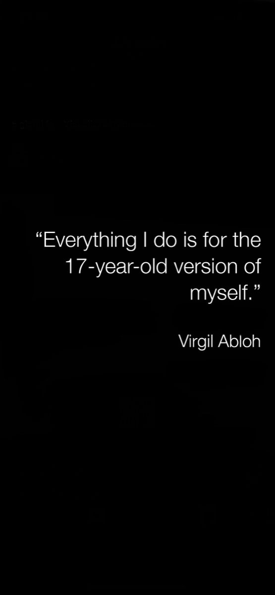 a black and white photo with a quote from vigil aboh about everything i do is for the first time