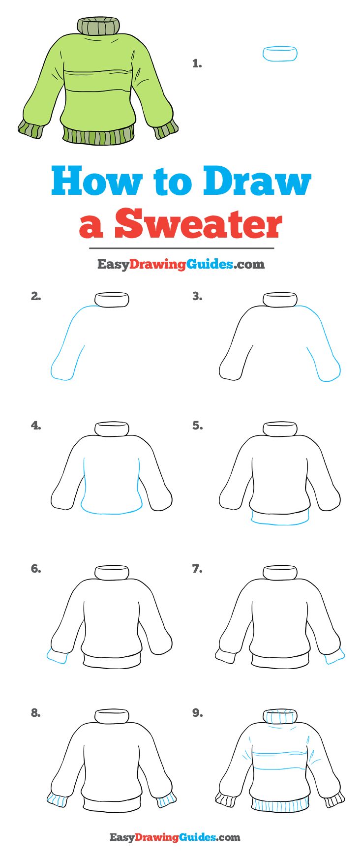 how to draw a sweater for kids