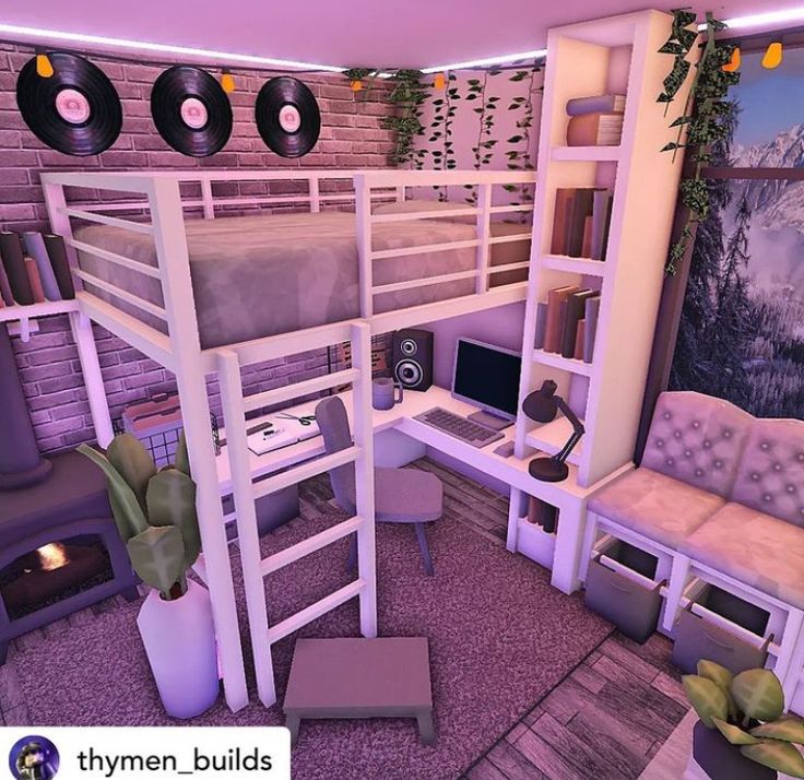 Bloxburg bedroom Tiktok Bedroom, Bloxburg Rooms, Bloxburg Bedroom, House Bedroom Ideas, Blox Burg, Bloxburg Build Ideas, Blocksburg Room Ideas￼, Roblox House, Bloxburg Home