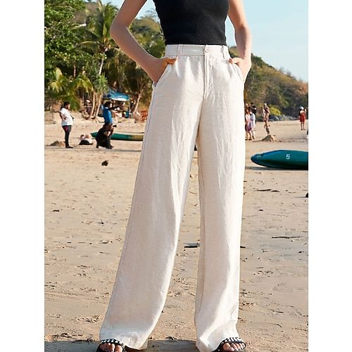 Season:Spring   Fall; Fabric:Linen; Gender:Women's; Style:Fashion; Elasticity:Inelastic; Occasion:Casual Daily; Function:Breathability,Comfortable; Pattern:Plain; Design:Wide Leg,Side Pockets; Pants Type:Pants Trousers,Wide Leg; Front page:FF; Listing Date:01/24/2024; Production mode:External procurement; Hips:; Length:; Waist:; Fit US Size:; Fit UK Size:; Fit EU Size:; Pants Length:Full Length Cotton Linen Pants Women, Bohemian Pants, White Wide Leg Pants, Pants Woman, Woman Casual, Womens Wide Leg Pants, Cotton Linen Pants, Mode Casual, Wide Leg Linen Pants