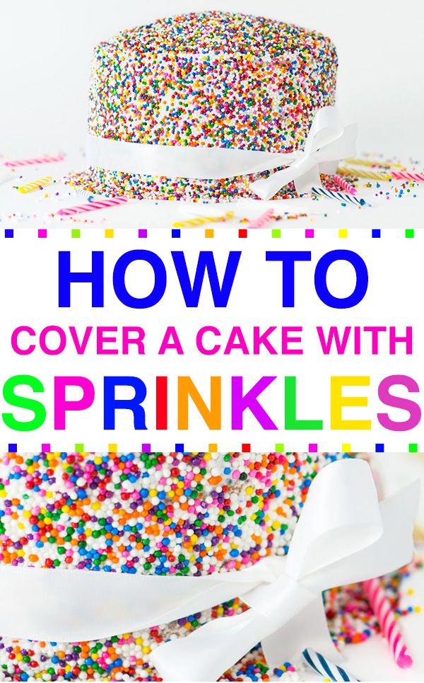 how to cover a cake with sprinkles