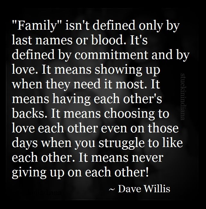 a black and white photo with the words family isn't defined only by last names or blood