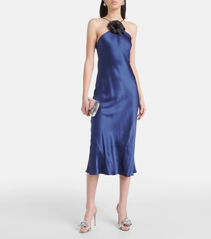 Fitted Silk Chiffon Midi Dress For Cocktail, Fitted Silk Chiffon Midi Dress For Cocktail Events, Silk Chiffon Bias Cut Dresses, Luxury Silk Chiffon Wedding Dress, Chic Silk Chiffon Midi Dress, Fitted Silk Chiffon Midi Dress, Spring Silk Cocktail Evening Dress, Spring Silk Knee-length Slip Dress, Elegant Bias Cut Silk Chiffon Dress