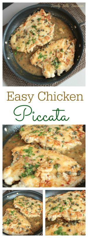 easy chicken piccata in a cast iron skillet