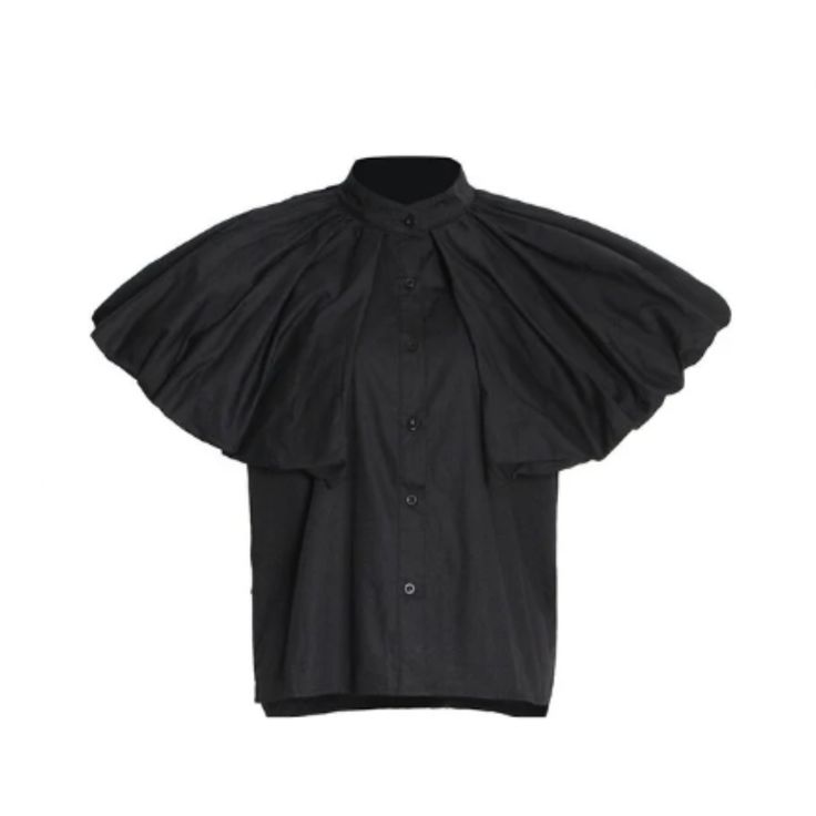 Introducing our Pleated Sleeve Loose Solid Casual Shirt, designed for both style and comfort. Made with a loose fit for freedom of movement, and pleated sleeves adding a touch of sophistication. - Color: Black- Style: Shirt- Pattern Type: Solid- Sleeve Length: Short Sleeve- Neckline: Round Neck- Fabric: Cotton + Polyester- Closure Type: Buttons- Details: Pleats- Fit Type: Loose Fit- Occasion: Casual- Gender: Women- Size: One Size Pleated Sleeves, Style Shirt, Black Style, Casual Shirt, Shirt Pattern, Fabric Cotton, Pre Order, Black Shirt, Black Fashion